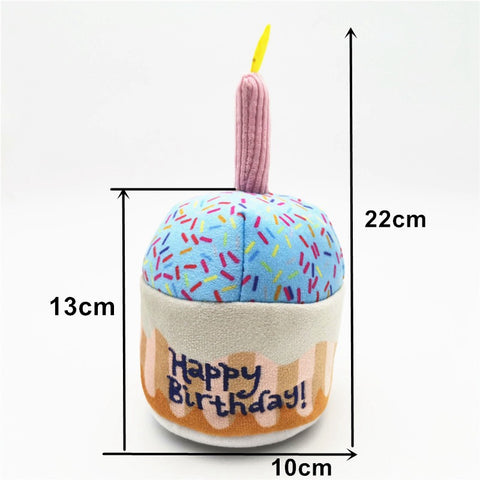 Dog Cat Birthday Cake Gift Sound Fun Toy Dog Plush Toy Pet Supplies