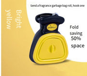 Dogs go out with a portable foldable toilet holder to deliver trash bags