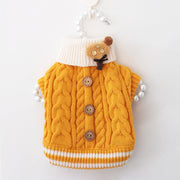 Dog Clothes Autumn And Winter Pet Clothes Dog Clothes Sweet Button Sweater Teddy Cat Clothes