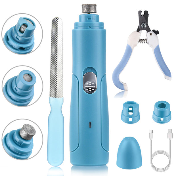 Pet Nail Grinder USB Rechargeable Nail Trimming Set Dog Electric Nail Scissors Nail Sharpener