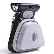 Dogs go out with a portable foldable toilet holder to deliver trash bags