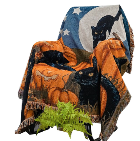 Halloween style tassel throw blanket for beds sofa towel single full cover sofa blanket winter picnic mat nordic tapestry XT05