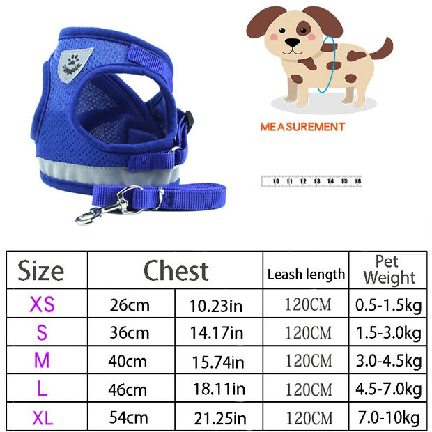 Reflective Safety Pet Dog Harness and Leash Set for Small Medium Dogs Cat Harnesses Vest Puppy Chest Strap Pet accessories