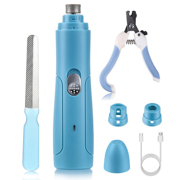 Pet Nail Grinder USB Rechargeable Nail Trimming Set Dog Electric Nail Scissors Nail Sharpener